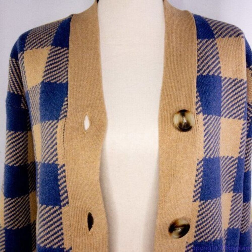 NWT‎ Madewell Bayberry Cardigan Sweater in Buffalo Check, S, Kim Kardashi… - Picture 11 of 16